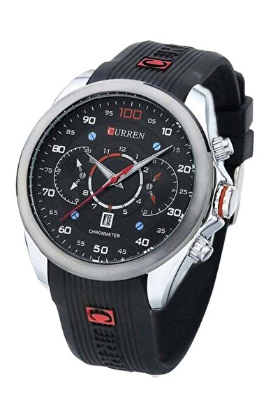 Curren Men's Silicone Chronograph Watch 2196D-I - 45 mm - Black