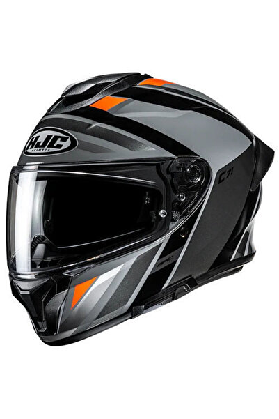 HJC C71 Faber MC7 Kapalı Motosiklet Kaskı Gri Turuncu