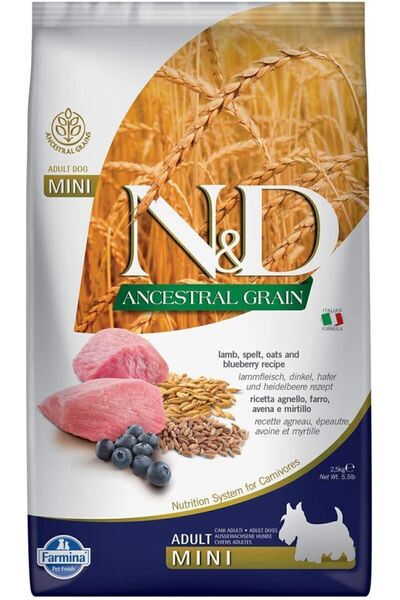 N&D Nd Ancestral Grain Kuzu + Yaban Mersini Adult Mini Yetişkin Küçük Irk Köp...