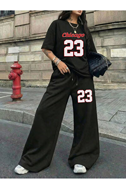 COMANCHERO Unisex Chicago Printed T-Shirt Wide Leg Baggy Tracksuit Set Bottom...
