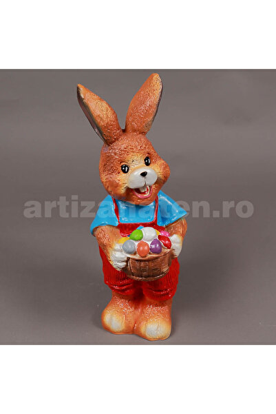 OEM Decoratiune pentru gradina, iepuras cu cosul plin cu oua colorate, 43 cm ...