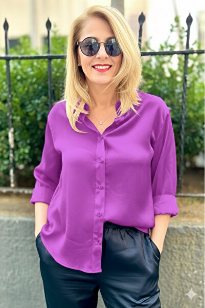 MONAMORE Elegand Backless Long Satin Shirt