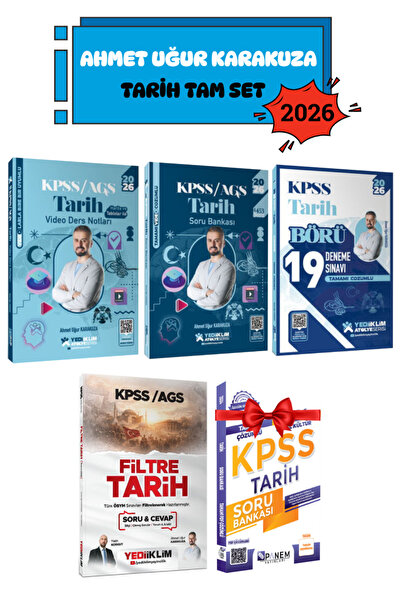 Yediiklim Yayınları 2026 Ahmet Uğur Karakuza KPSS Tarih Video Ders Notu-Soru-...