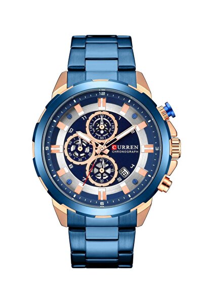 Curren Men's Chronograph Waterproof Stainless Steel Band Casual Quartz Watch ...