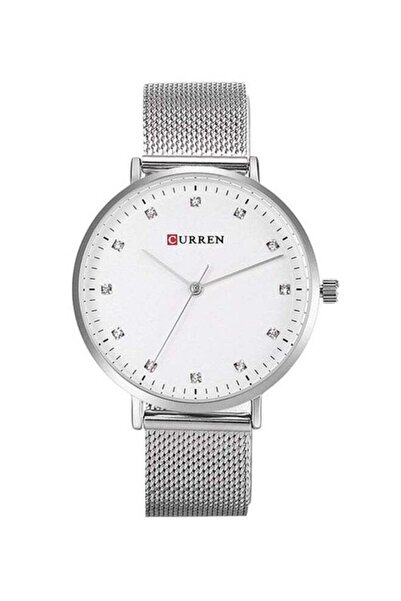 Curren women Water Resistant Analog Wrist Watch 9023 - 46 mm -Silver