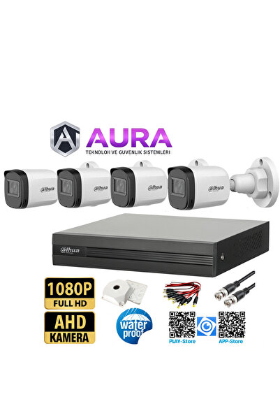 DAHUA 4 Kameralı Full HD 1080P AHD Kayıt Seti İç Dış Mekan Uyumlu