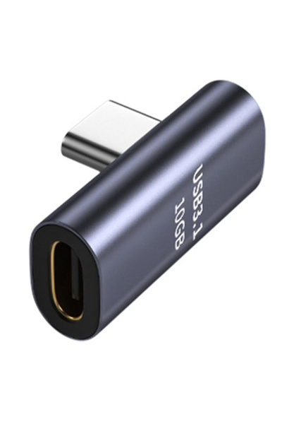 Alfais 6027 محول موسع USB من النوع C، محول 90 درجة من النوع L ذكر إلى أنثى