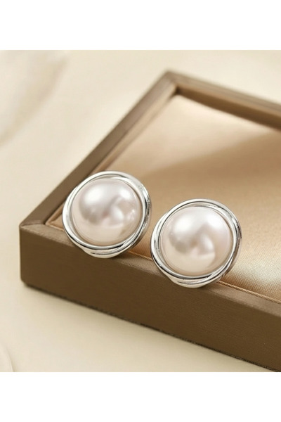 Ervalina Pearl Round Earrings