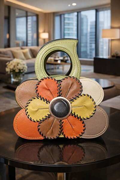 mothers dream Floral Couture Leather Handbag
