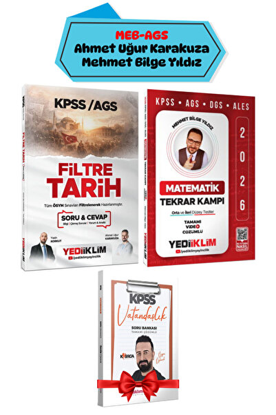Yediiklim Yayınları 2026 KPSS Filtre Tarih Soru Cevap Ahmet Uğur Karakuza+ Ma...