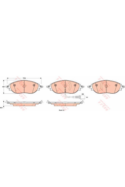 TRW Set plăcuțe de frână, frână cu disc GDB1918