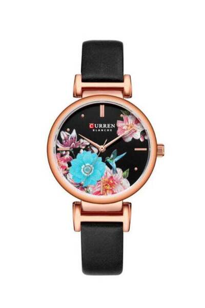 Curren women Leather Analog Watch 9053 - 32 mm - Black