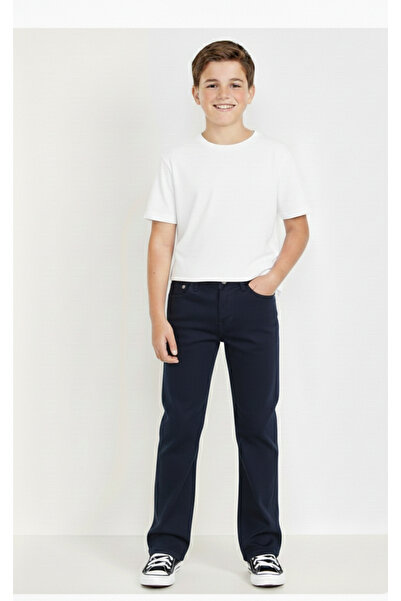 rois Boys' Cotton Lycra Navy Blue Pants