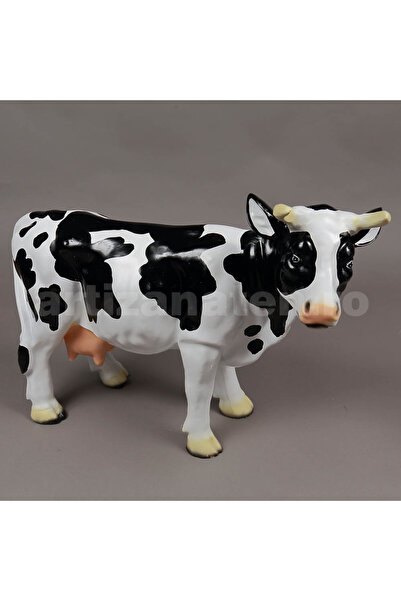 OEM Decoratiune pentru gradina, in forma de vaca, alb-negru, 44 cm x 58 cm