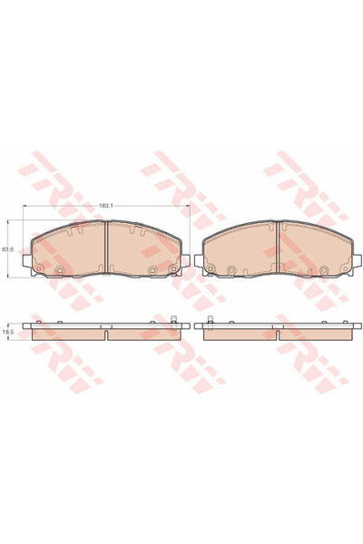 TRW Σετ τακάκια, Δισκόπλακα Gdb1944 Chrysler Grand Voyager V Fiat Freemont La...