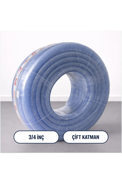 DRS Yapı Süper Örgülü Şeffaf Bahçe Sulama Hortumu - 3/4 İnç 100 Metre