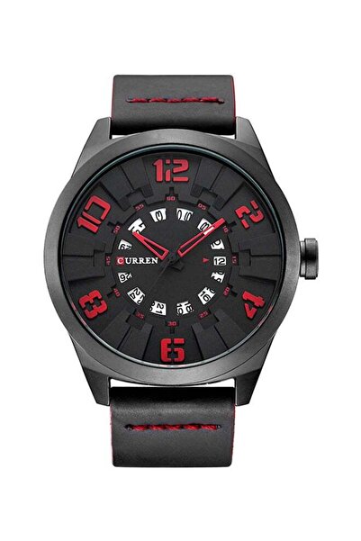 Curren men Leather Analog Watch 652LM045 010 - 49 mm - Black