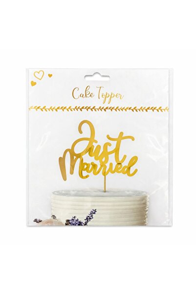 Party Topper decorativ pentru tort cu mesaj „Just Married”
