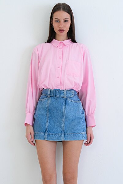VAGGON Single Pocket Crop Shirt