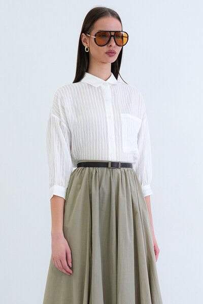 VAGGON Magnificent Collar Transparent Shirt