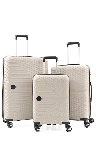 ÇÇS 5239 POLİPROPİLEN KIRILMAZ 3 LÜ SET VALİZ BÜYÜK ORTA KABİN
