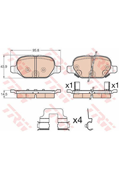 TRW Σετ τακάκια, δισκόφρενα GDB1950