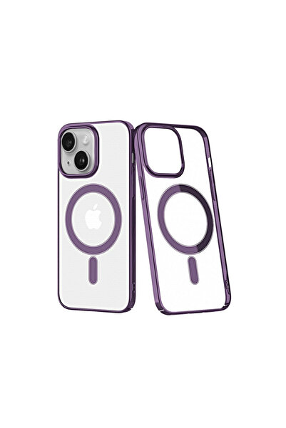 eco port غطاء حماية لهاتف آيفون 14 بلس من إليمنت مغناطيسي آمن - أرجواني