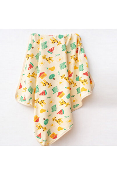 Motebarn Wear Baby Cotton Multi-Purpose Blanket – Giraffe Patterned, Cream Co...