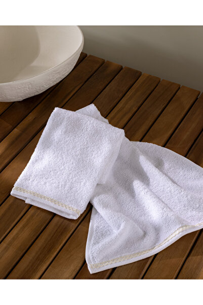 Madame Coco Angelise 2-Pack 100% Cotton Hand Towels - White/Yellow - 30X40 cm