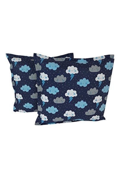 Albatex Home Set of 2 pillowcases, 50x70 cm, M501 Dark blue clouds, 100% ranf...