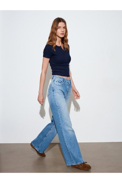 Dilvin 31704 Snap Button Short Sleeve Top