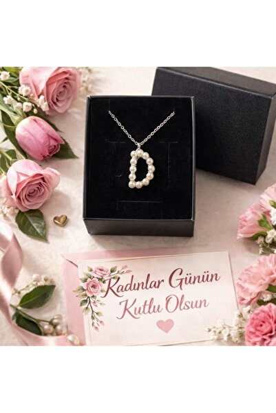 Furtek Aksesuar Colorful Minimal Letter Necklace Steel Chain D Letter Necklac...