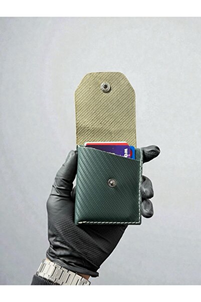 NZCLUB Genuine Knitted Printed Army Green Vegan Leather Stylish Quality Card ...