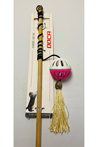 DOCA 50 cm Kedi Oltası – Tüylü Top & Püsküllü Kedi Oyuncağı | Interaktif Oyun