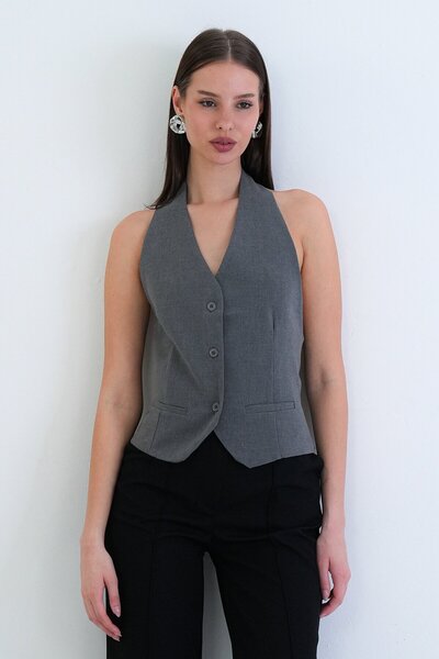 VAGGON Vestă clasică cu închidere cu nasturi