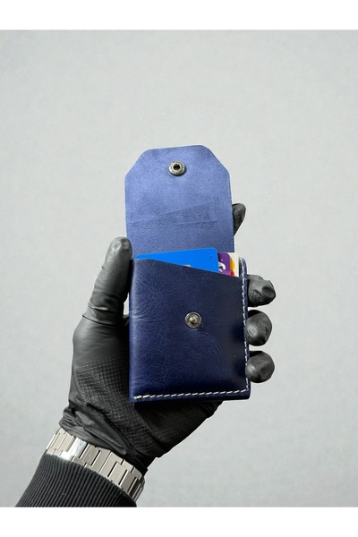 NZCLUB Genuine Parliament Dark Blue Crazy Leather Stylish Quality Card Holder...