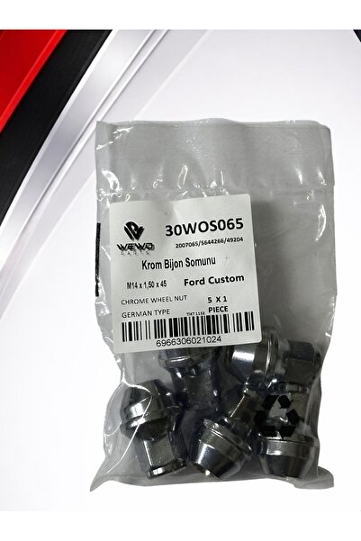 WEWO PARTS Krom Bijon Somunu Ford Custom UYUMLU 2007065 M14 x 1.50 x 45 (5'Lİ...