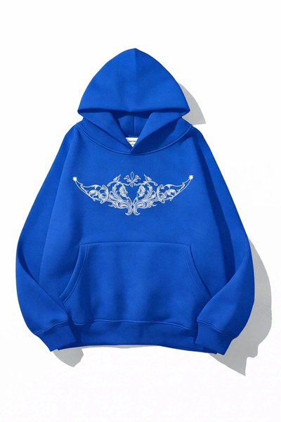 ZAVIXO -unisex φούτερ με στάμπα καρδιές και πέτρες, 3 κλωστών, από συμπαγές ύ...