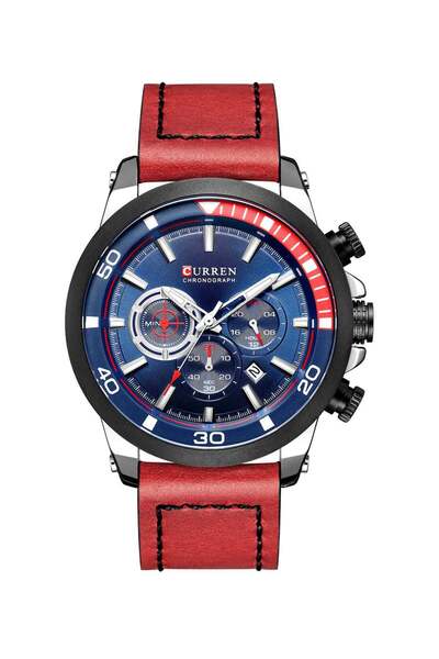 Curren Men's Chronograph Waterproof Genuine Leather Band Casual Quartz Watch
