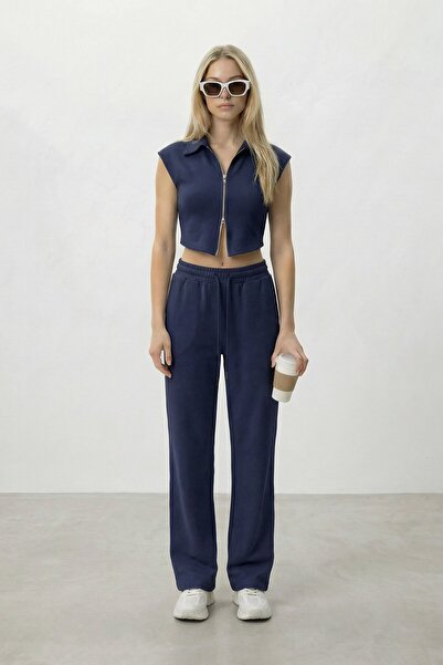 VAGGON Kardigan sa patentnim zatvaračem Skraćeni kroj i set elastične trenerke