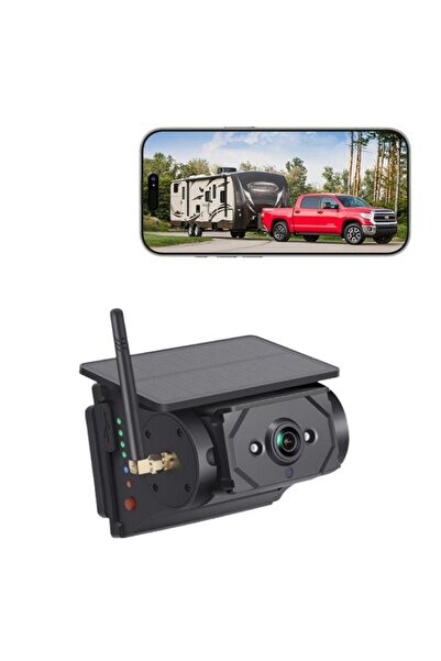gaman Solar Şarjlı Kablosuz Geri Görüş Kamerası WiFi Mıknatıslı Araç Karavan ...