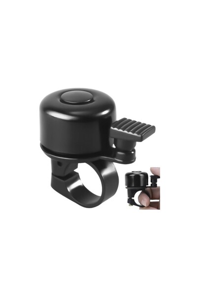 Trizand Звънец за велосипед, универсална скоба за монтаж, черен