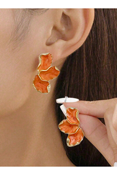 Ervalina Colorful Enamel Half Leaf Earrings