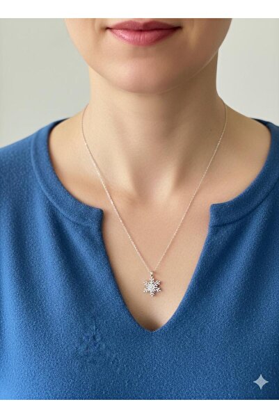 standarts DÖNEN KAR TANESİ LOTUS ÇİÇEĞİ KOLYE