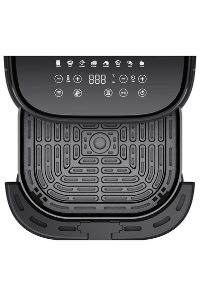 Zass Friteuză cu aer cald ZAF 18, 5,7 L, 2200 W, coș din sticlă, control digital, 9 programe, Negru