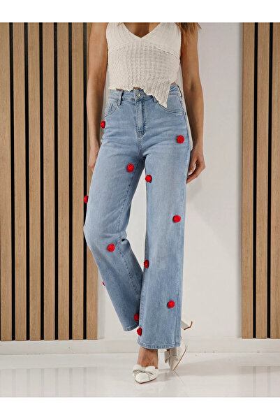 Zaira Women's Wide Leg Jeans Lorete Blue #A1387 - 30