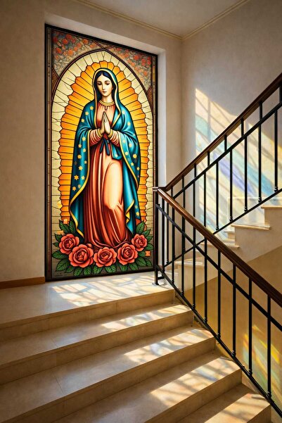 burawall şeffaf vitray desen yapışkanlı cam folyo 90cmx 2 metre