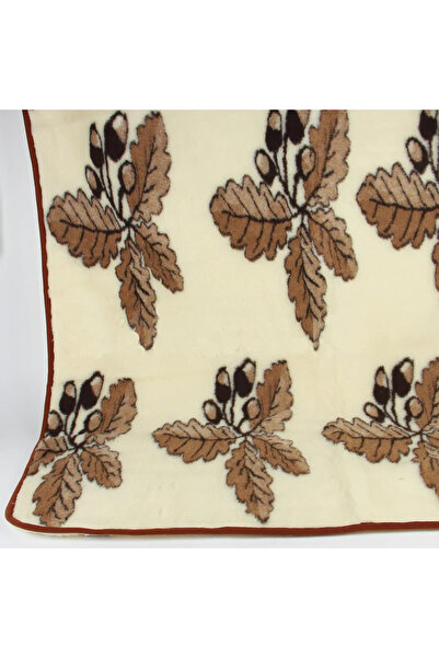 OEM Merino wool blanket, Patterned, acorn with leaves, 100% wool, 220 cm x 15...