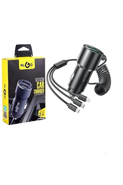 AT Performance Încărcător auto rapid KLGO TC-03 cu 2 porturi USB și cablu 3 î...