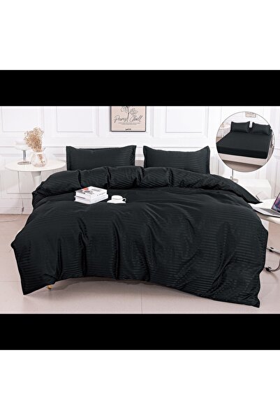 Casa Pucioasa Duvet Cover Set Set - 4 Pieces, Fine Damask with Stretchy, 2 Pe...